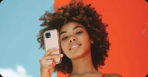 looking at phone